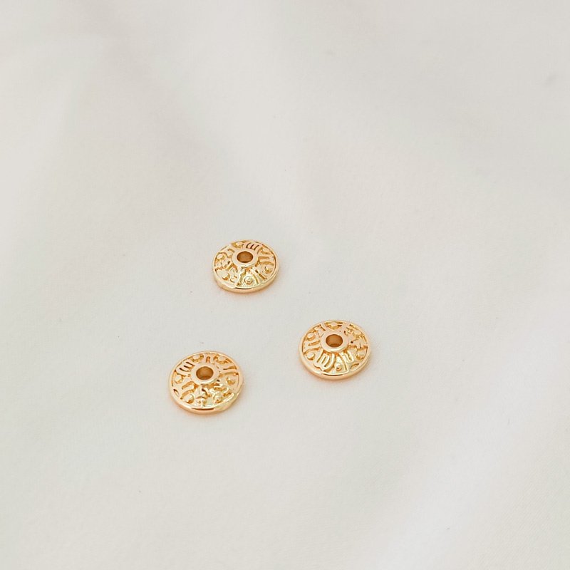 Bộ 10 Phụ Kiện Vòng Tay/Giá Đỡ Bằng Đồng 14K Hình Cánh Hoa Màu Vàng