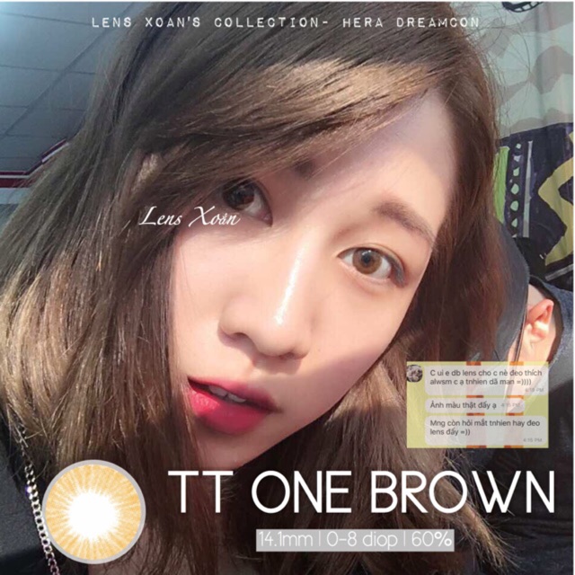 KÍNH ÁP TRÒNG TT ONE BROWN CỦA OLENS: LENS NÂU VÀNG SÁNG TRONG | LENS XOẮN