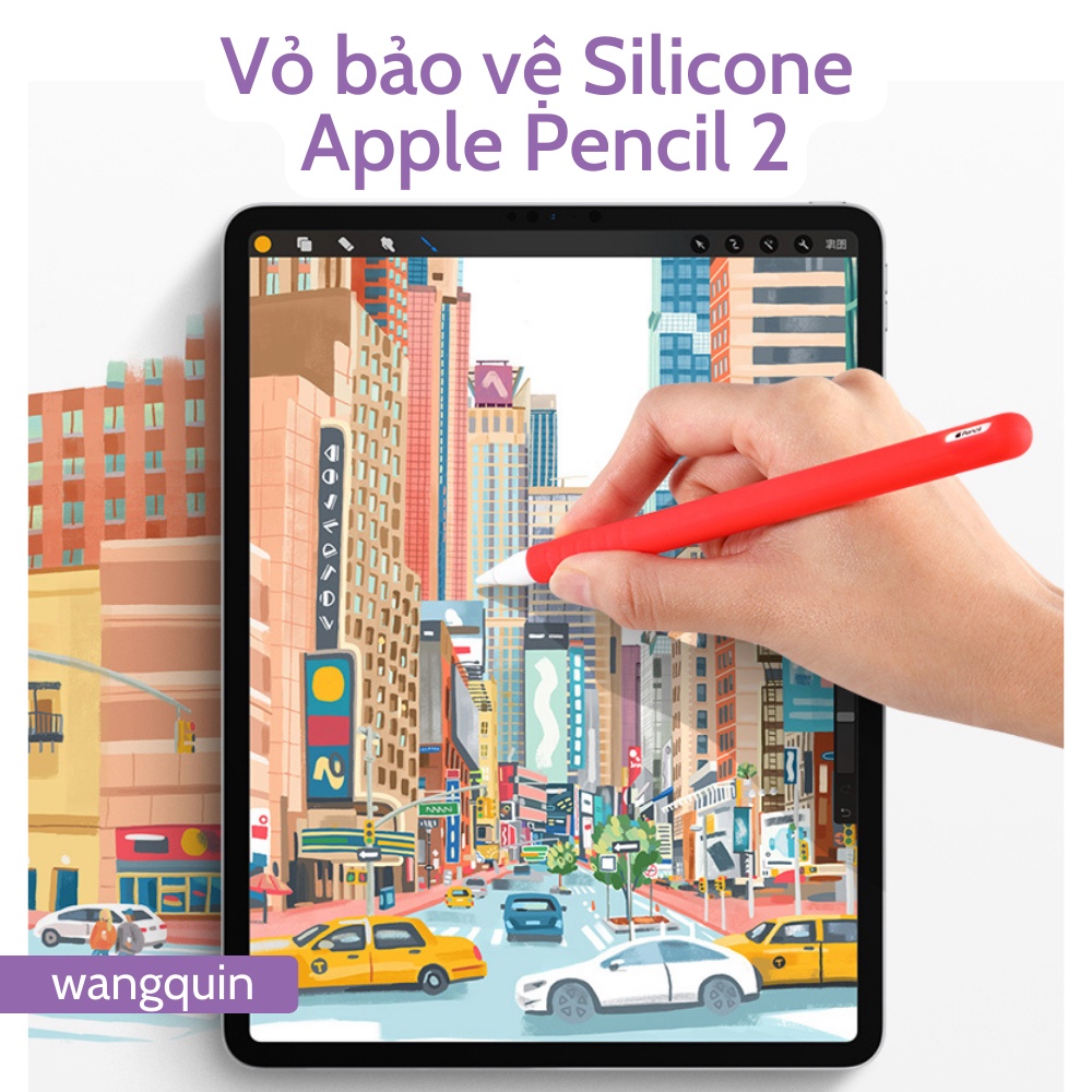 Sẵn HCM - Hoả Tốc Vỏ ốp Case bảo vệ bút cảm ứng Apple Pencil Gen 2 Silicon cao cấp Tiện lợi dễ sử dụng Siêu mỏng đủ màu