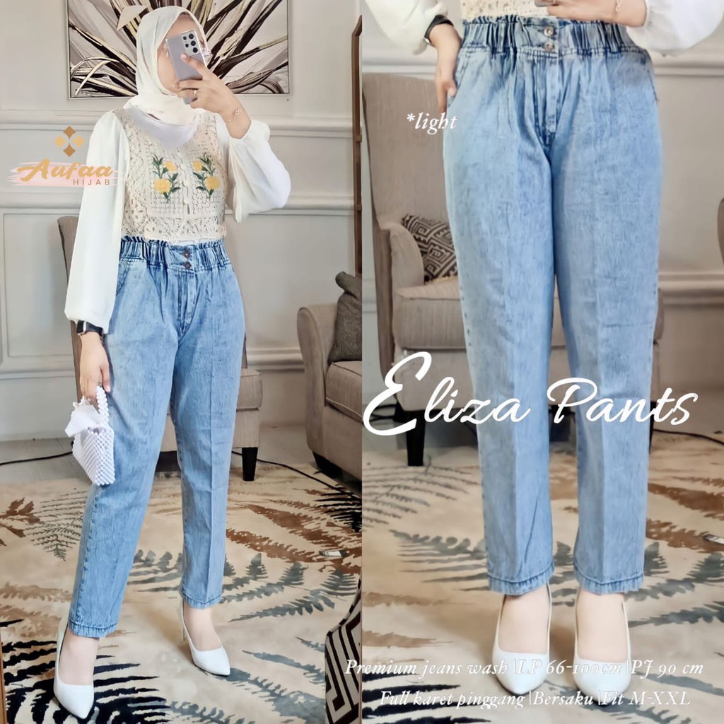 Eliza Quần jean cao cấp giặt Ori Aufaa Spassy cho nữ tuổi teen