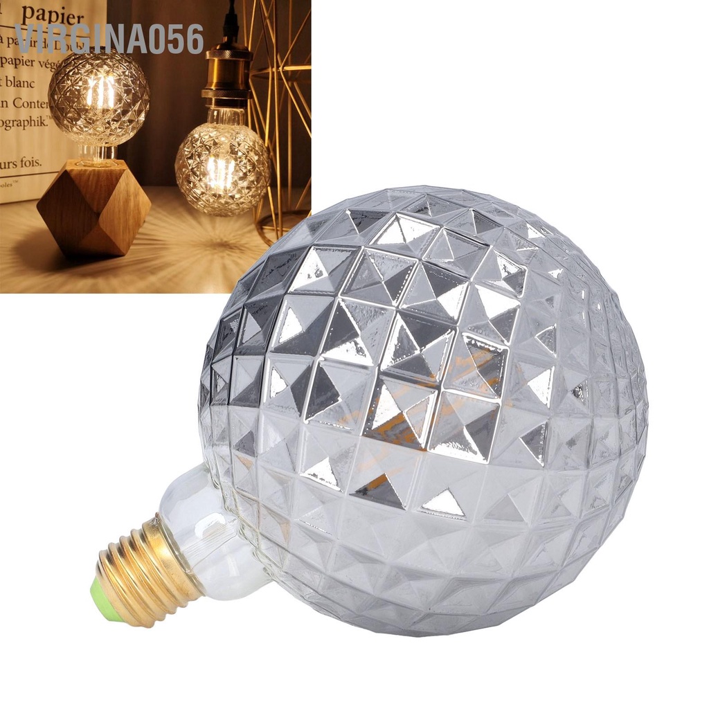 Có thể bán buôn Bóng đèn cổ điển LED thủy tinh xám khói G125 dây tóc trang trí với ánh sáng trắng ấm cho phòng ngủ 220V Virgina056 Hàng giao ngay