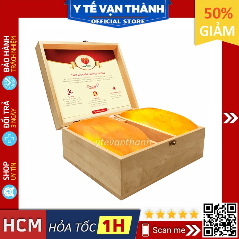 ✅ Hộp Đá Muối Hymalya Massage Chân (2 Viên Mặt Cong): (Tặng Muối Tắm Và 2 Bóng Đèn Thay Thế) -VT0513 | Y Tế Vạn Thành