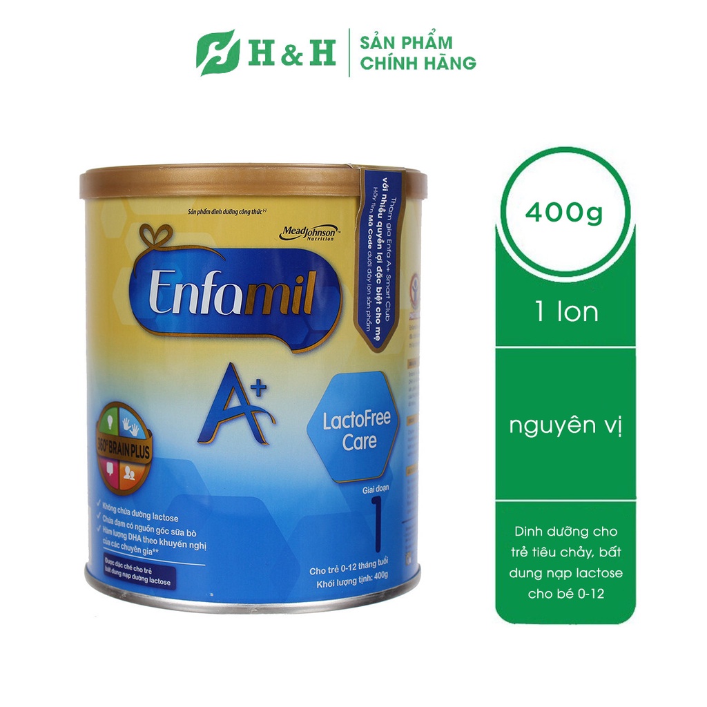 Sữa Enfamil A+ Lactofree Care cho bé tiêu chảy, bất dung nạp lactose 0-12 tháng tuổi (400g)