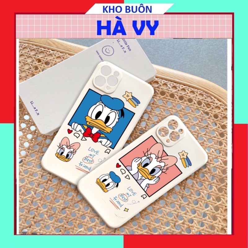 Ốp lưng iphone hình vịt donald cute cạnh vuông 5/5s/6/6plus/6s/6splus/7/7plus/8/8plus/x/xr/xs/11/12/pro/max/plus/promax