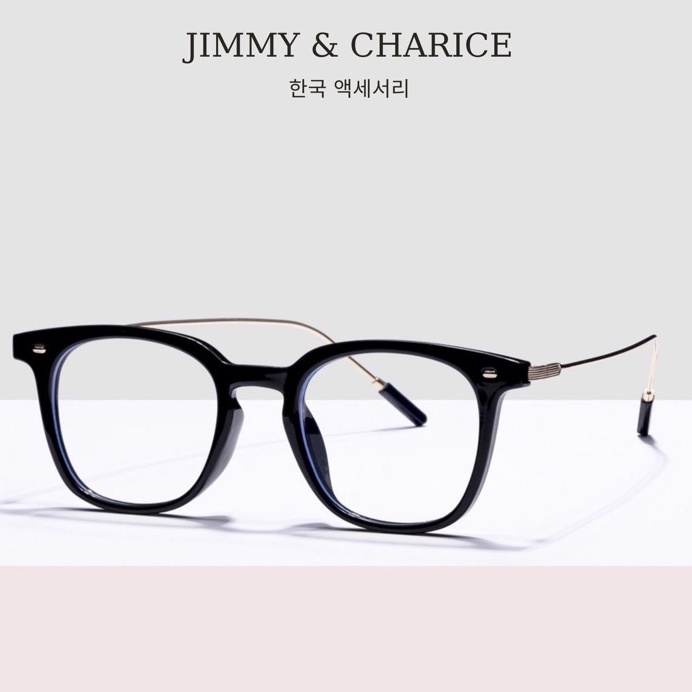 Gọng kính Jimmy & Charice nam nữ dáng vuông kim loại mảnh chống tia UV ( có cắt cận loạn viễn theo yêu cầu ) Kc290