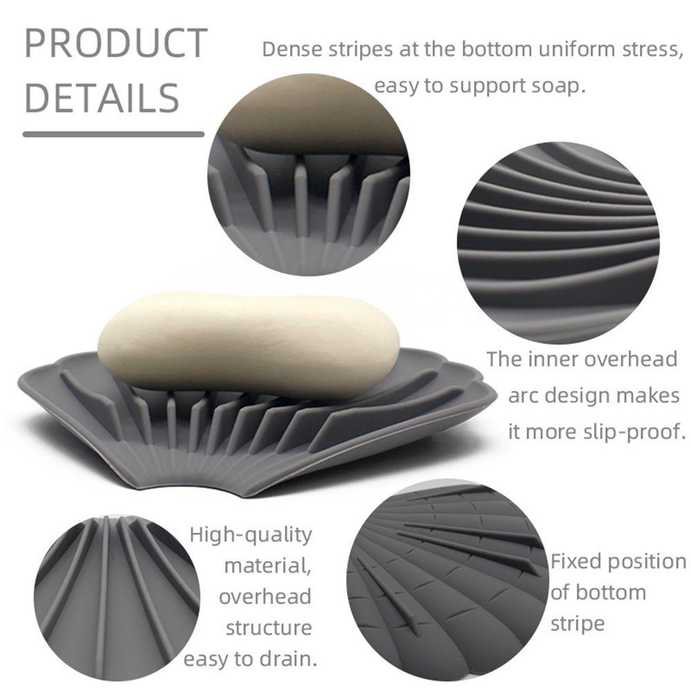 PINEVN Khay Silicone Đựng Xà Phòng Hình Vỏ Sò Kèm Khay Thoát Nước Tiện Dụng