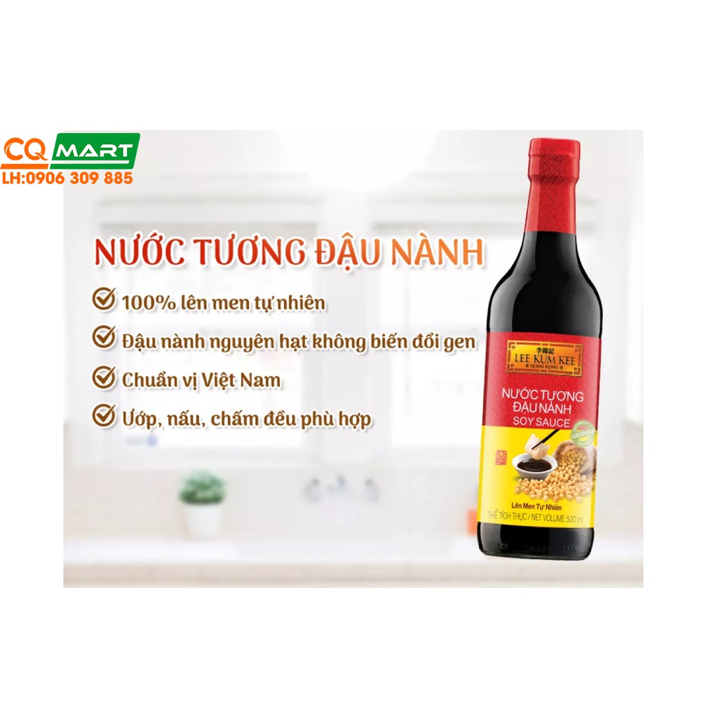 Nước tương đậu nành Lee Kum Kee chai 500ml