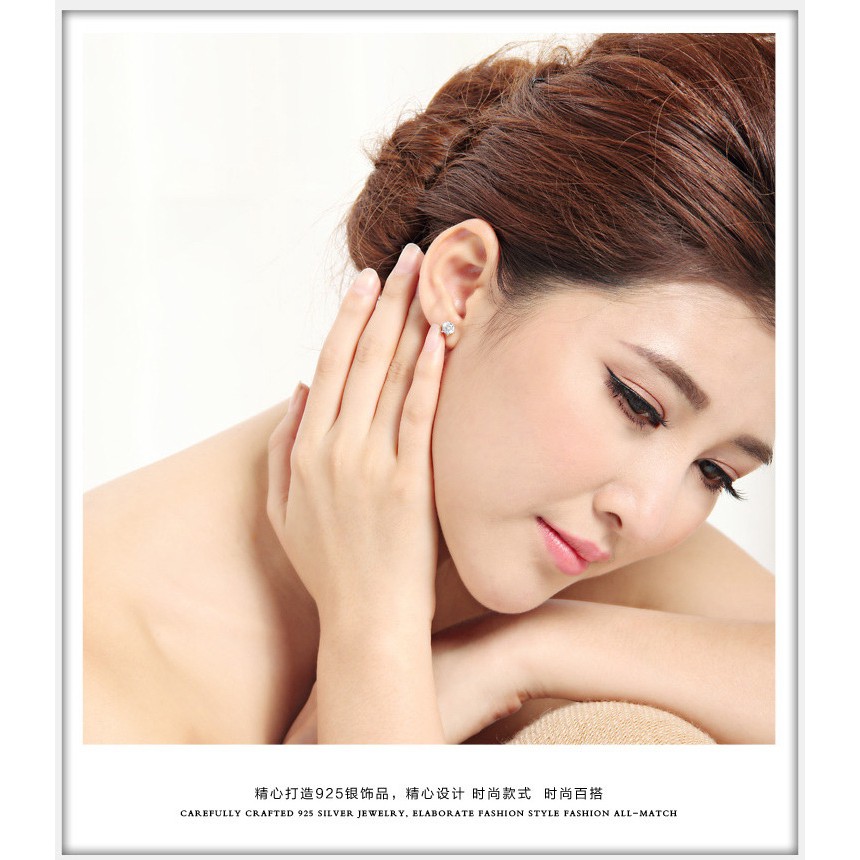 Bông Tai Đính Đá Phong Cách Hàn Quốc Thanh Lịch Thời Trang Cho Nữ