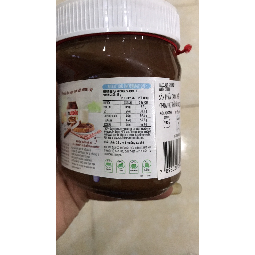 Bơ Hạt Phỉ Phết Cacao Nutella Hũ Thủy Tinh 200g-750g