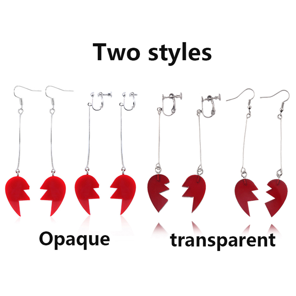 FORBETTER Women JoJos Bizarre Adventure Earrings Long Cherry Drop Earrings Anime Cosplay Earrings Heart Cherry Pierre Polnareff Men Kakyoin Noriaki Rohan Kishibe Ear Clip Earrings