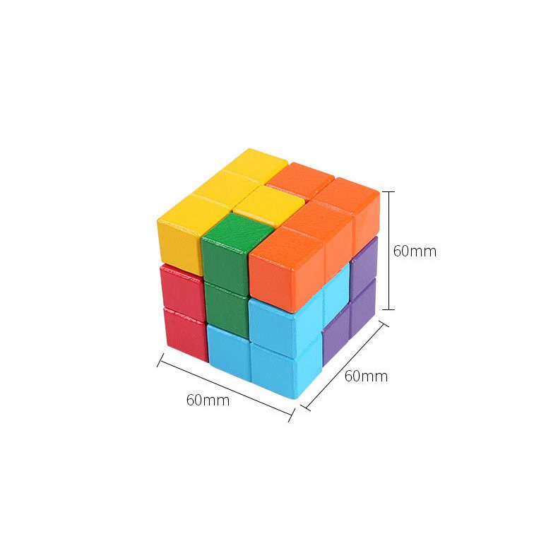 Đồ chơi rubik bộ xếp gạch thành khối rubic xếp hình tetris bằng gỗ