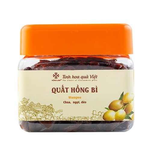 Ô mai (xí muội) quất hồng bì Hồng Lam, dạng hộp (200gr, 300gr, 500gr). Có vị chua, ngọt, dẻo