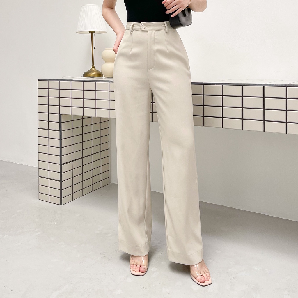 ZAREEN | QUẦN TÂY ỐNG SUÔNG ZAREEN TRS21 KEM