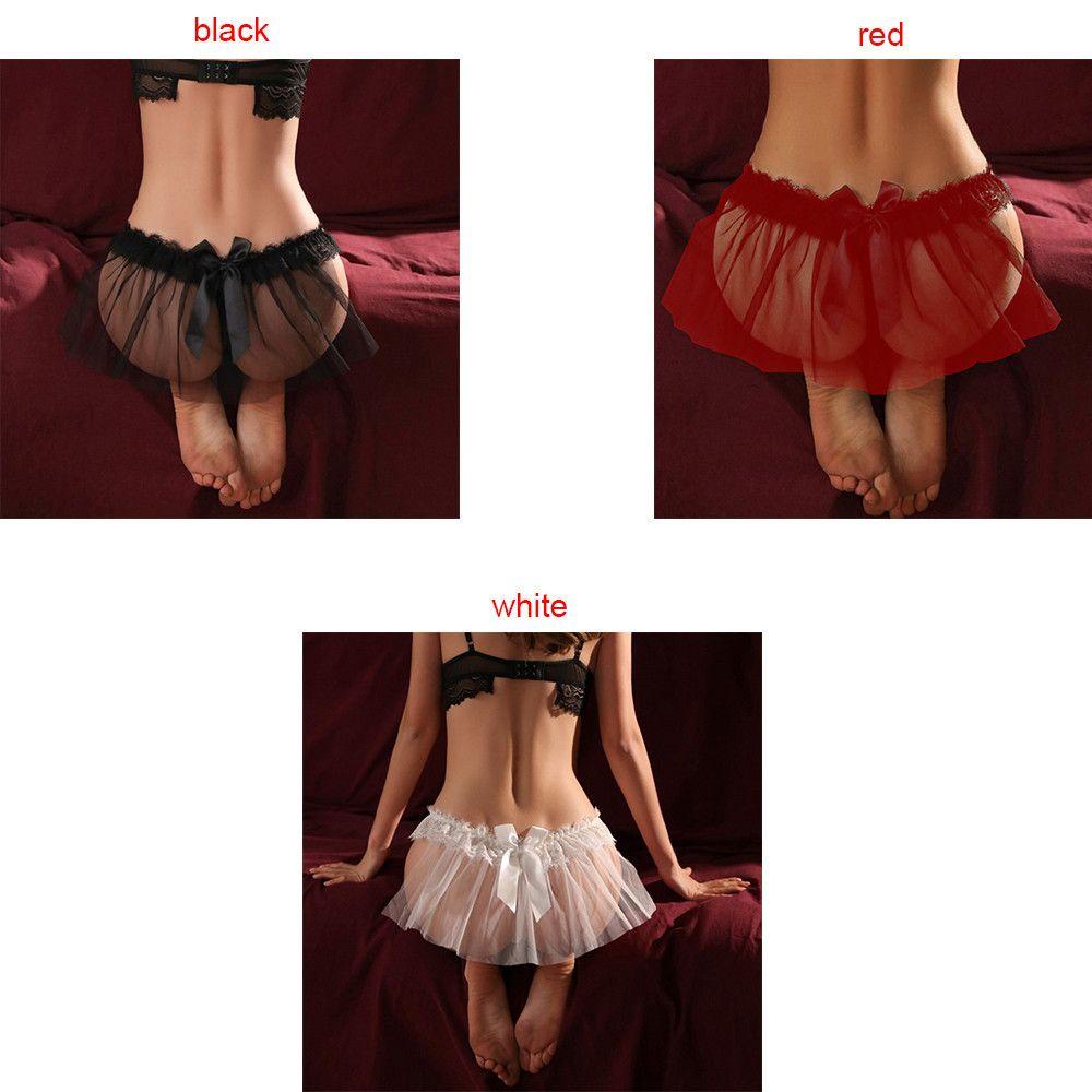 CACTU Open Crotchless Women Lingerie Kawaii Bowknot Transparent Panties Mesh Thong Lace Erotic Underwear Japanese Sexy Briefs/Multicolor