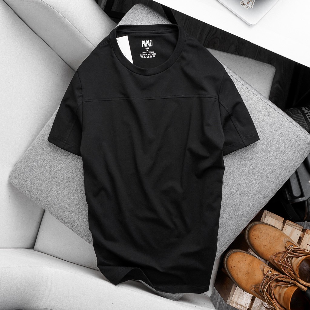 Áo thun kẻ ngang nam tay ngắn trơn 100% cotton, áo phông co gian cao cấp dáng rộng dễ phối | BigBuy360 - bigbuy360.vn