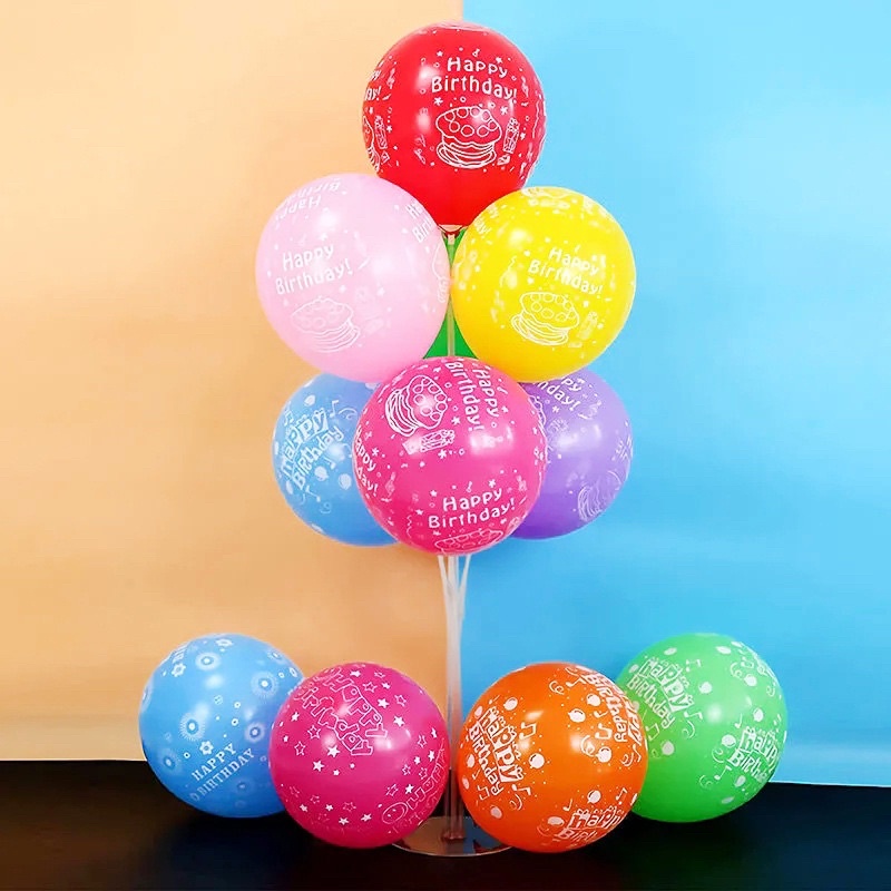 Set 10 bóng trong suốt, màu in chữ HAPPY BIRTHDAY Size 12inch