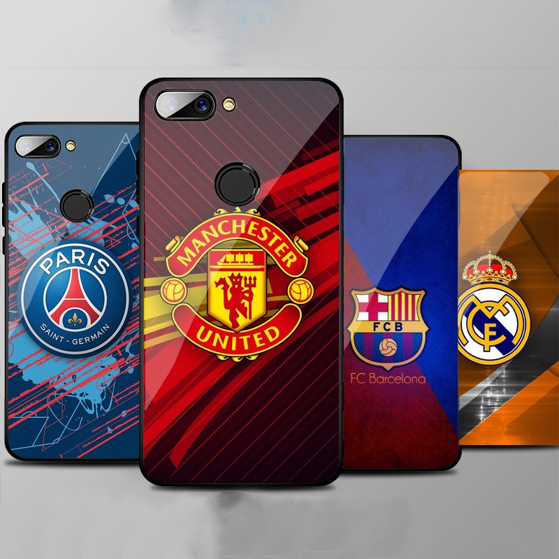 Ốp Lưng XIAOMI MI 8 LITE mặt kính cường lực cao cấp In hình Câu Lạc Bộ Bóng Đá