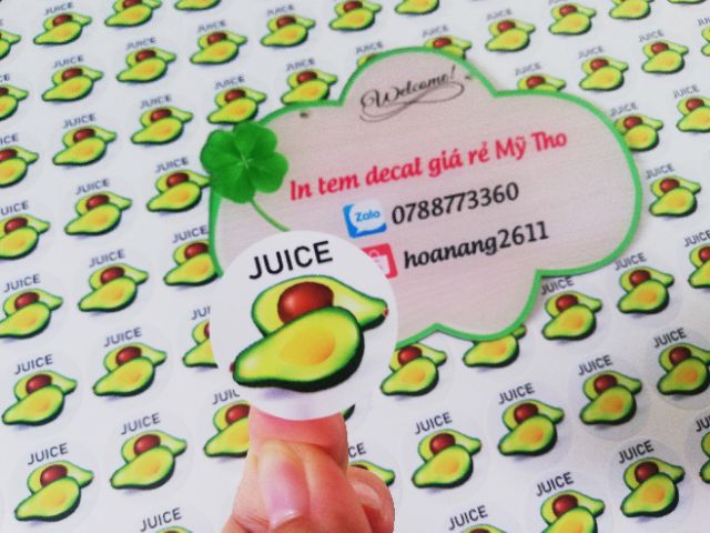 Tem trái cây 1000c in theo yêu cầu/ có sẵn mẫu cho khách lựa chọn