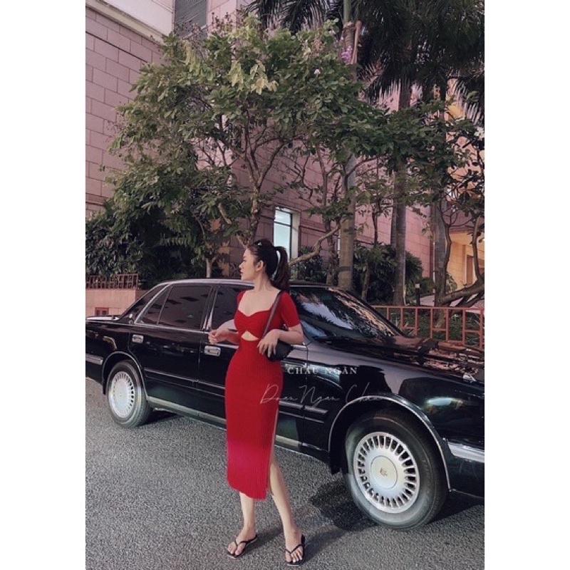 ĐẦM MIDI BODY KHOÉT BỤNG XẺ ĐÙI 2 LỚP CÓ MÚT NGỰC ❤️