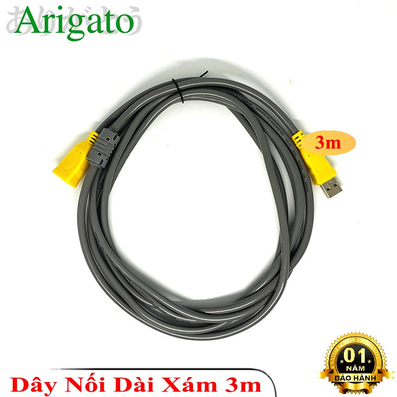 Dây nối dài USB 2.0 1.5m 3m 5m 10m Arigato cáp nối dài chống nhiễu 2 đầu siêu bền