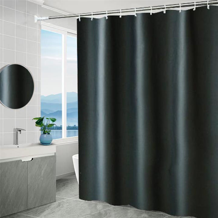 Rèm treo màu đen trơn chống nấm mốc chống thấm nước thích hợp cho nhà vệ sinh/ phòng tắm/ cửa sổ/ cửa ra vào