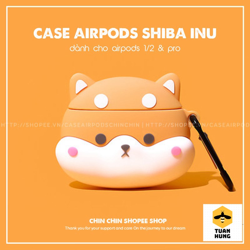 ☘️Case Vỏ Bao Airpods Đựng Tai Nghe Airpod 2 Pro Chó Shiba Inu Siêu Dễ Thương