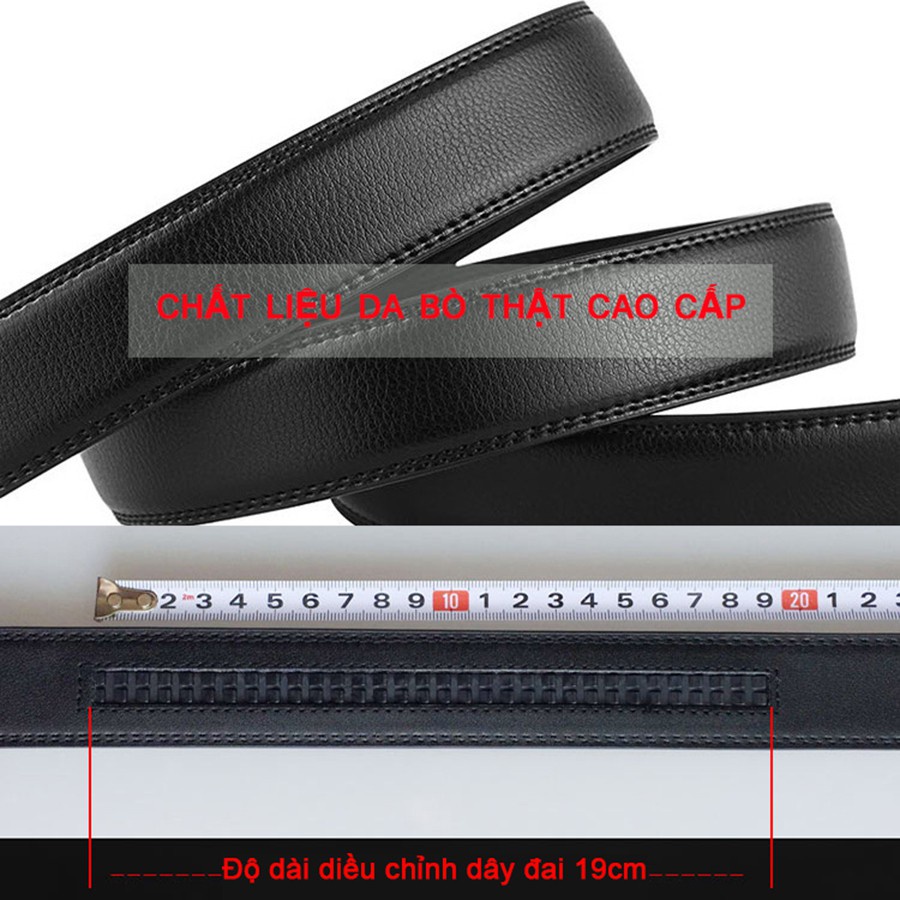 Thắt lưng nam đẹp chất liệu da bò thật - Dây nịt nam cao cấp bản rộng 3.5cm, mặt khóa hợp kim khóa tự động MSP TL101 Đẹp