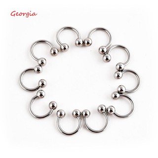 Set 10 khuyên mũi kiểu kẹp móng ngựa bằng thép không gỉ cá tính