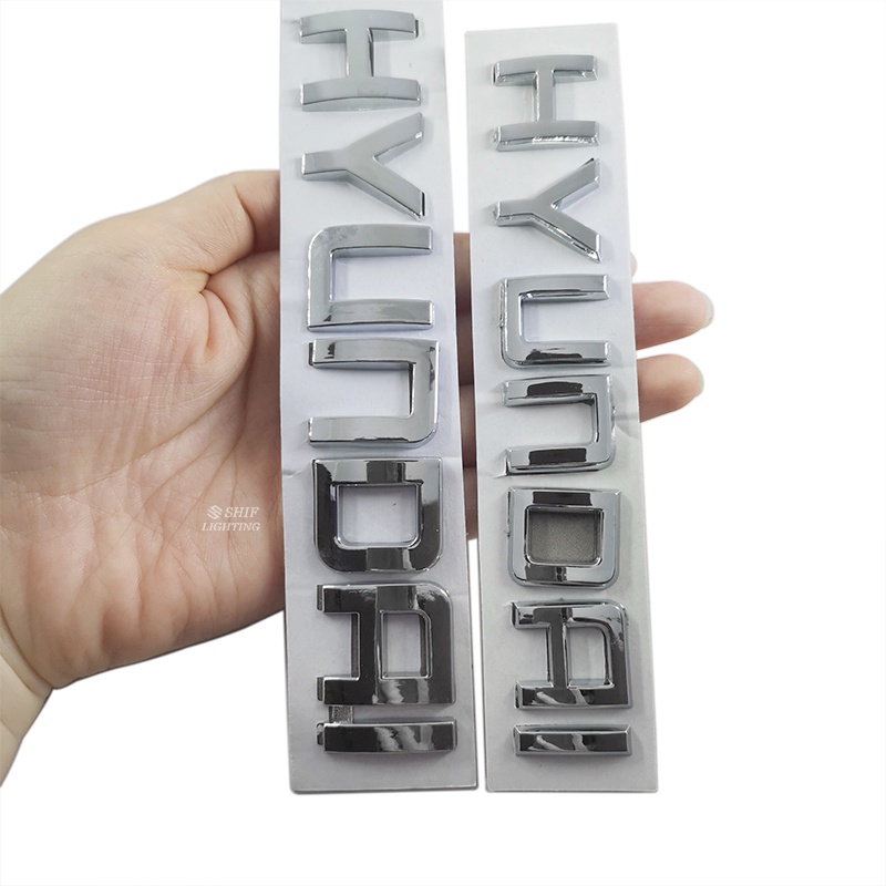 1 Miếng Dán Logo HYUNDAI Bằng Nhựa ABS Màu Chrome Trang Trí Đuôi Xe Hơi
