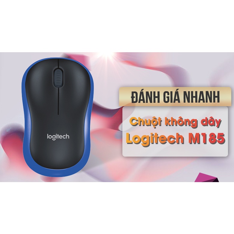 Chuột Mouse ko dây LOGITECH M185 Laser (1xAA, Công tắc)