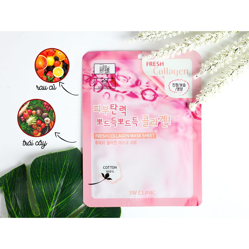 Mặt Nạ Tái Tạo Da Từ Collagen 3w Clinic Fresh Collagen Mask Sheet 23ml