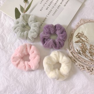 Buộc tóc scrunchies nhung lông mềm mịn
