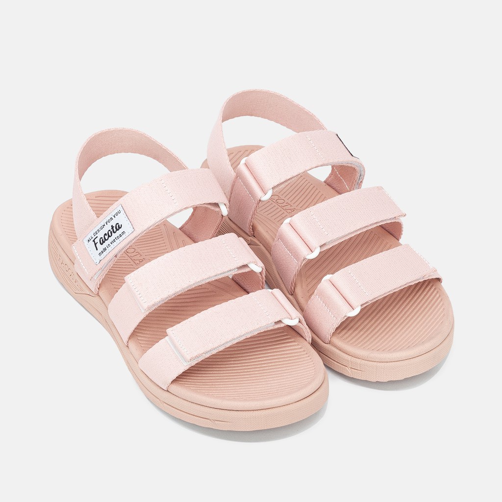 FACOTA | Giày dép sandal nữ Unisex thể thao 3 hồng phấn đi học, đi chơi GLC04