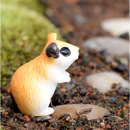 Combo đôi chuột hamster bear nhỏ xinh thích hợp trang trí tiểu cảnh, bonsai, móc khóa, DIY