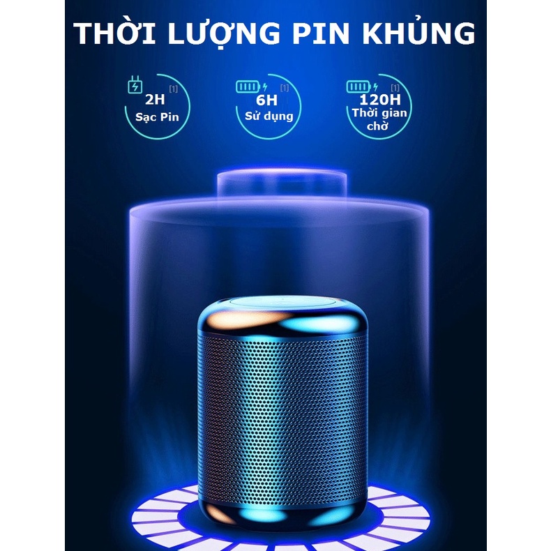 Loa nghe nhạc bluetooth mini không dây cầm tay KPL-4208 âm bass hay đèn led đổi màu