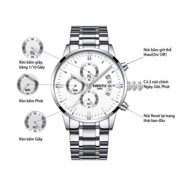 [CHÍNH HÃNG] Đồng hồ nam NIBOSI 1985 V4 dây thép đặc cao cấp, phong cách doanh nhân | BigBuy360 - bigbuy360.vn