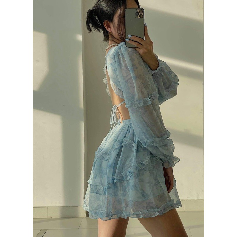 Đầm hở lưng đính tùng váy | BigBuy360 - bigbuy360.vn