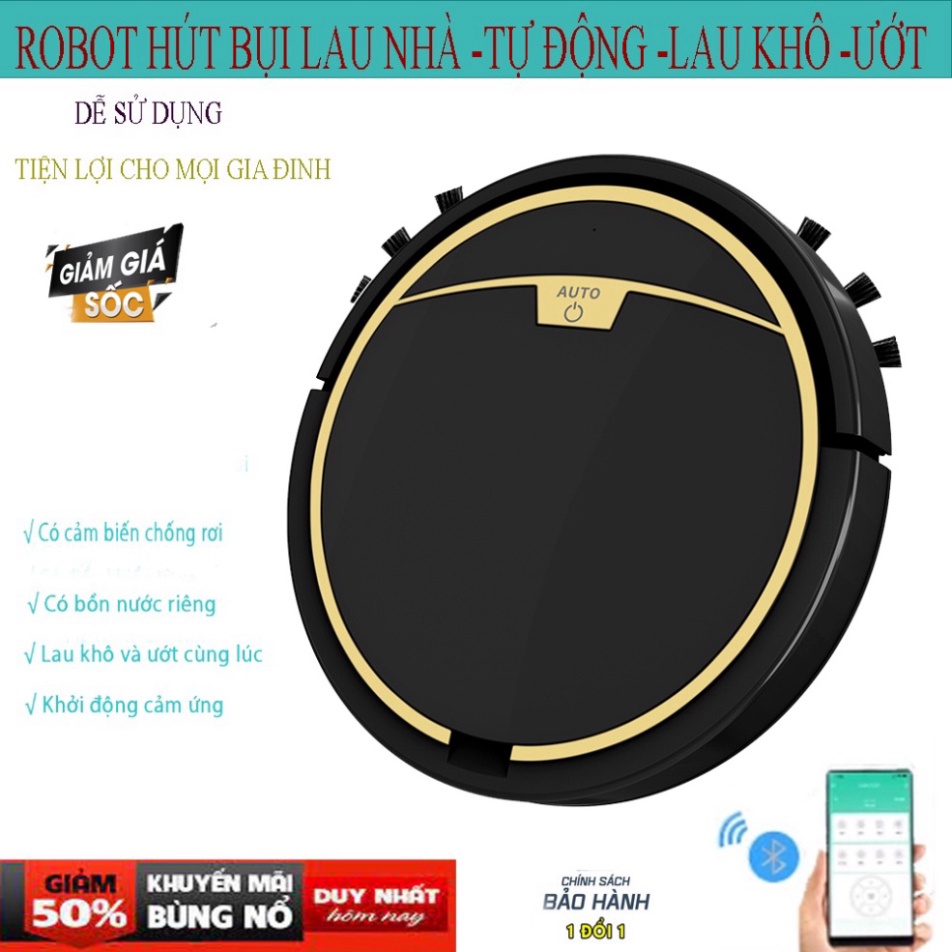 Robot Hút Bụi RS 600, Robot Hút Bụi Lau NhàCông Suất Hút 2800Pa Cực Mạnh, Cảm Biến Chống Rơi Thông Minh, Kh