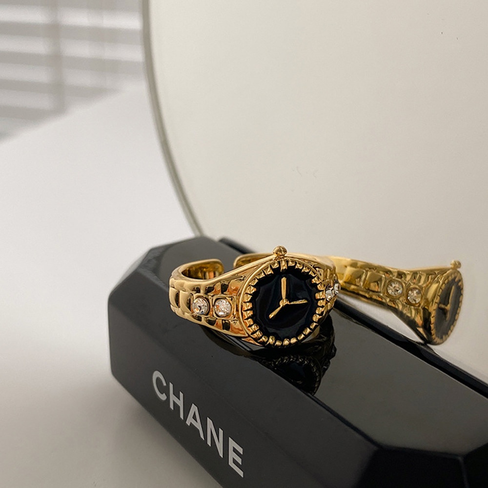 Nhẫn Hình Đồng Hồ Thiết Kế Hở Có Thể Điều Chỉnh Thời Trang