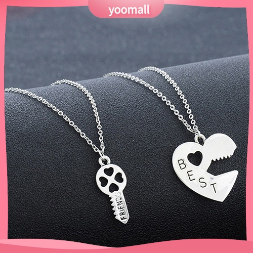 Bộ 2 Vòng cổ Mặt Hình Chìa Khóa Khắc Chữ BFF Best Friend