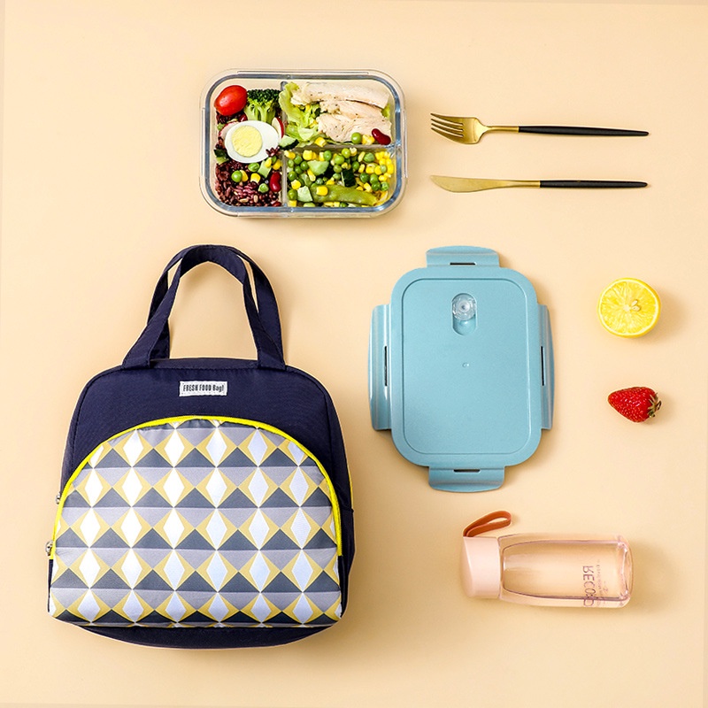 (Hàng cao cấp) Túi đựng cơm lót nhôm, thức ăn giữ nhiệt QSND-ENJOY KITCHEN TIME cao cấp- chống thấm nước