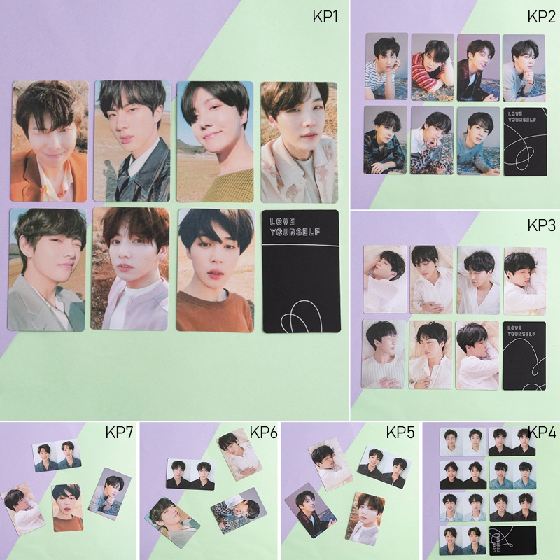 Thẻ Ảnh In Hình Nhóm Nhạc Bts love yourself Phong Cách Hàn Quốc