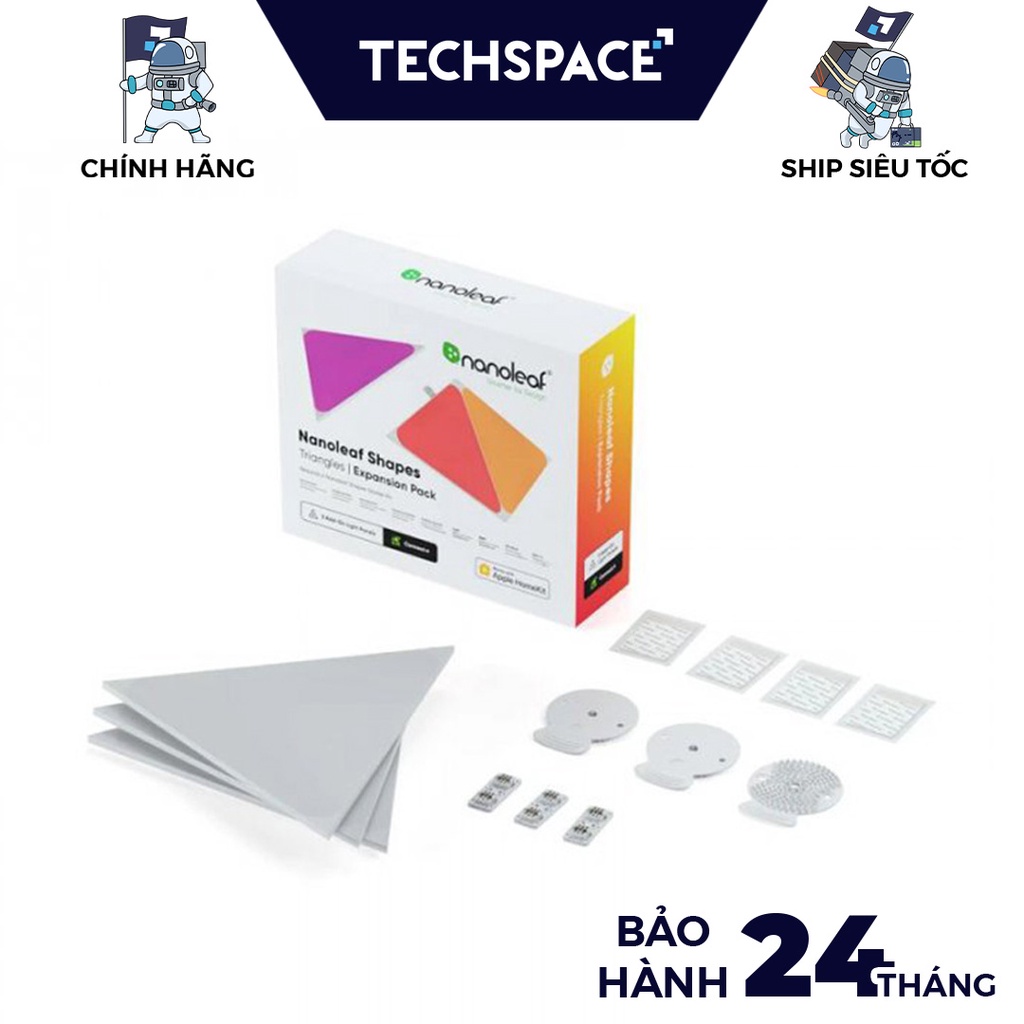 Đèn thông minh Nanoleaf Shapes Triangles (Expansion Pack, 3 tấm) (Hàng chính hãng) -Bảo hành 24 tháng