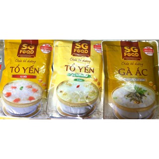 Combo 3 gói cháo tươi SG Food Tổ Yến Bổ dưỡng Cá Hồi Tổ Yến, Tổ Yến Dạt Sen, Gà Ác Nhân Sâm HQ