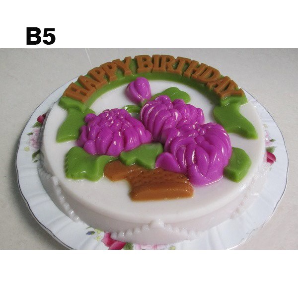 (8 mẫu ) khuôn rau câu 25cm cành hồng happy birthday chùm nho cá chép trung thu plastic square cake mold