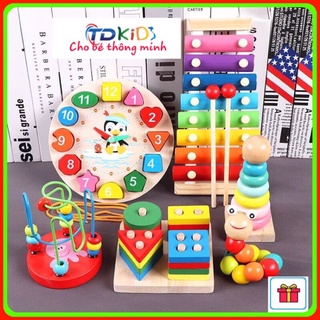 Combo 6 Món Đồ chơi Gỗ an toàn cho bé thông minh, đồ chơi giáo dục