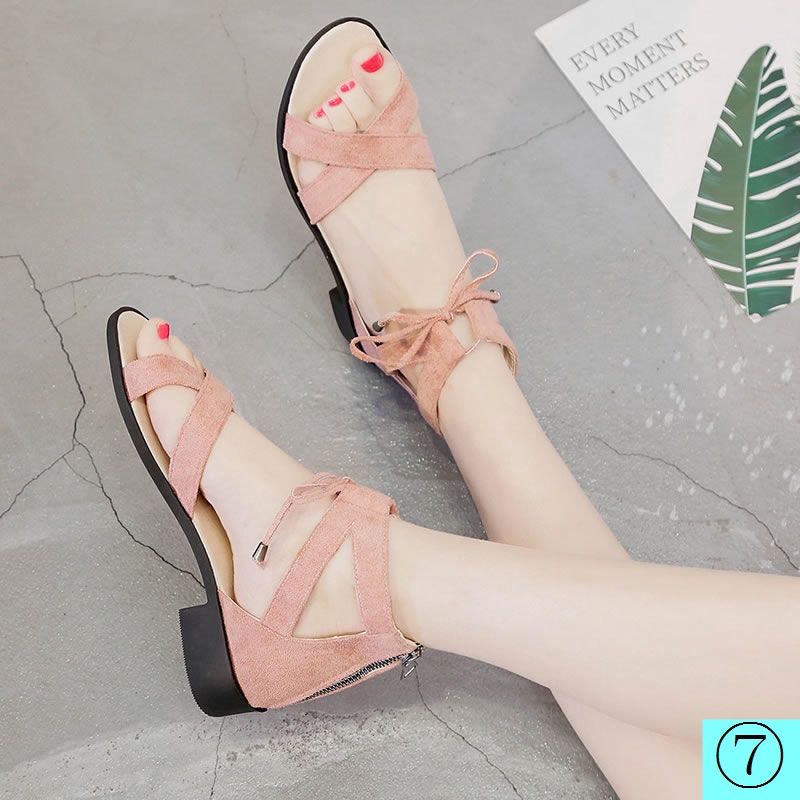 Giày Sandal Cột Dây Đế Mềm Thoải Mái Thời Trang Mùa Hè 2022 Phong Cách Phương Tây Cho Nữ