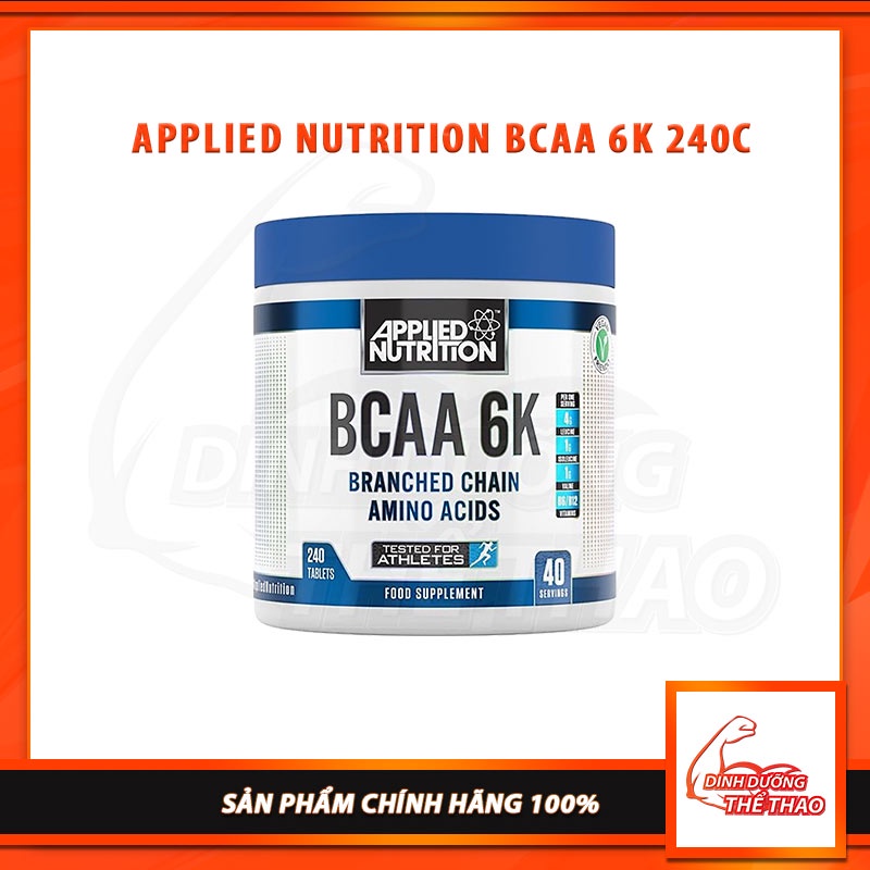 Applied Nutrition Bcaa 6K Thực Phẩm Bổ Sung Chống Mệt Mỏi Tăng Cường Khả Năng Phục Hồi Cơ Bắp  240 Viên