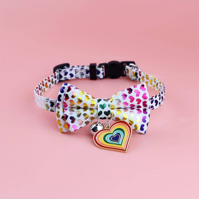 Vòng Cổ Có Chuông Và Mặt Hình Trái Tim Nhiều Màu Dễ Thương Chống Gàu An Toàn Cho Thú Cưng