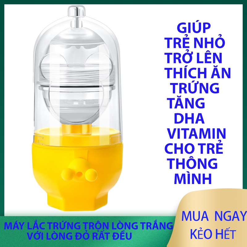 Dụng cụ đánh trứng, lắc trứng quay, trứng cầm tay mini trộn lòng trắng với lòng đỏ mini không làm vỡ vỏ trứng